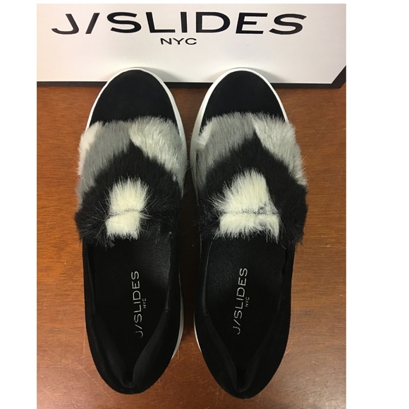 $150 J/Slides NY Alexi Suede Faux Fur Fashion Platform Sneaker Shoes - Picture 4 of 7